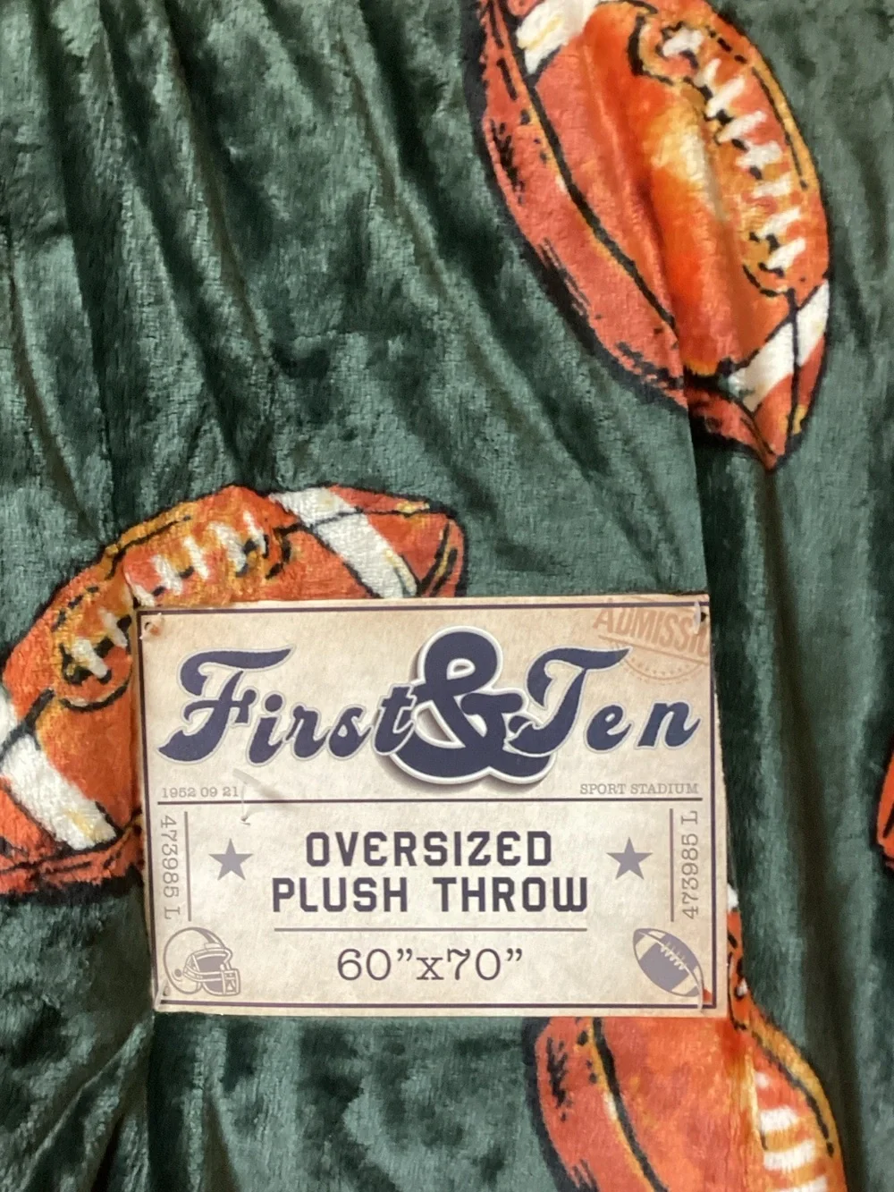 First & Ten Oversized Football Plush Blanket 🏈